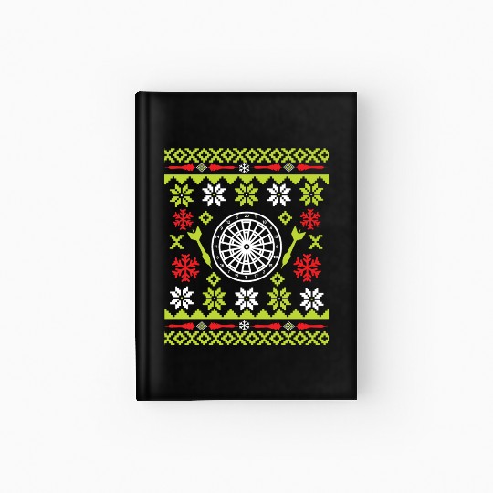 Christmas Dart in Ugly Christmas Look - Red and Hardcover Journal