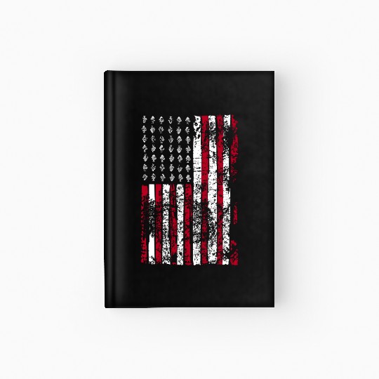 Fishing Flag Usa Hardcover Journal