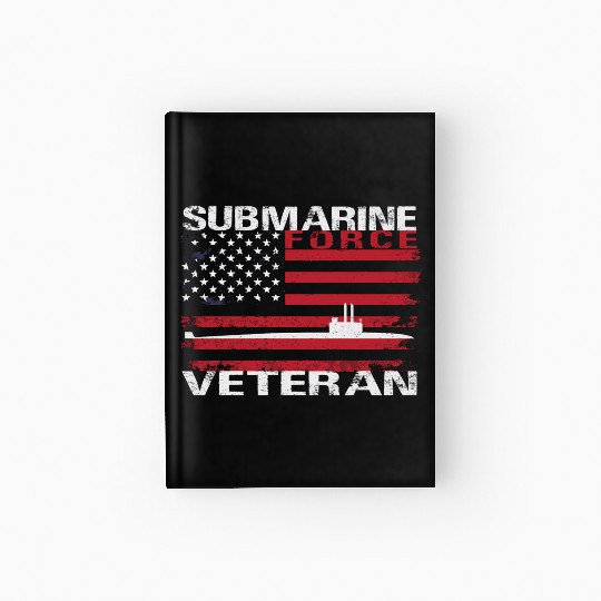 Submarine Force Veteran Usa Flag White Stars Hardcover Journal