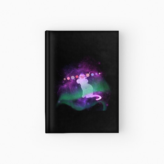 Music Space Cat Hardcover Journal