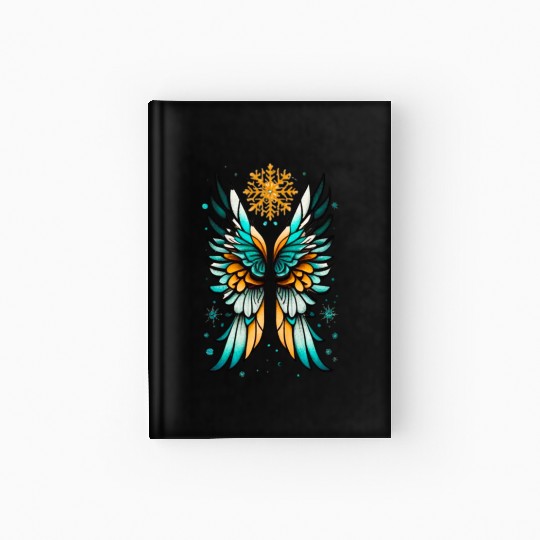Angel Wings Embracing Snowflakes Hardcover Journal