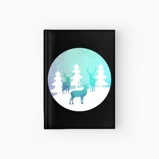 Deer Winter Forrest Hardcover Journal