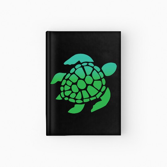 Green Sea Turtle Ocean Swimming Hardcover Journal