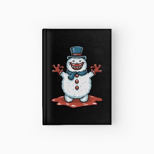 frosty snowman creepy Hardcover Journal