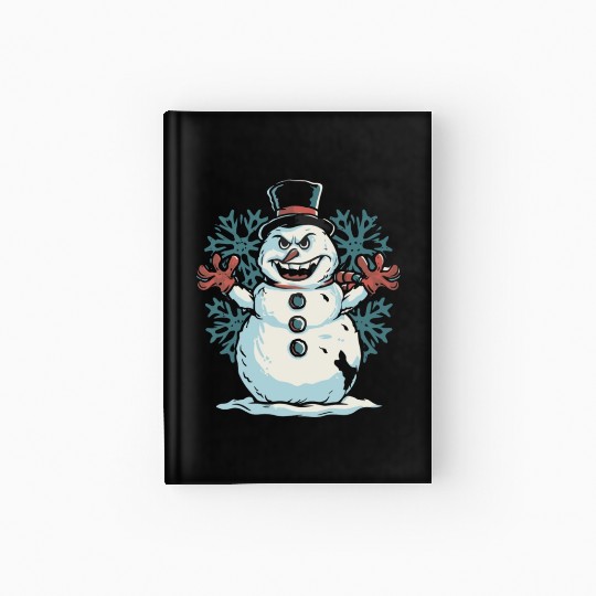 frosty snowman creepy Hardcover Journal