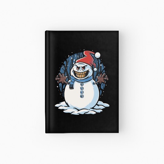 frosty snowman creepy Hardcover Journal