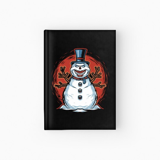frosty snowman creepy Hardcover Journal