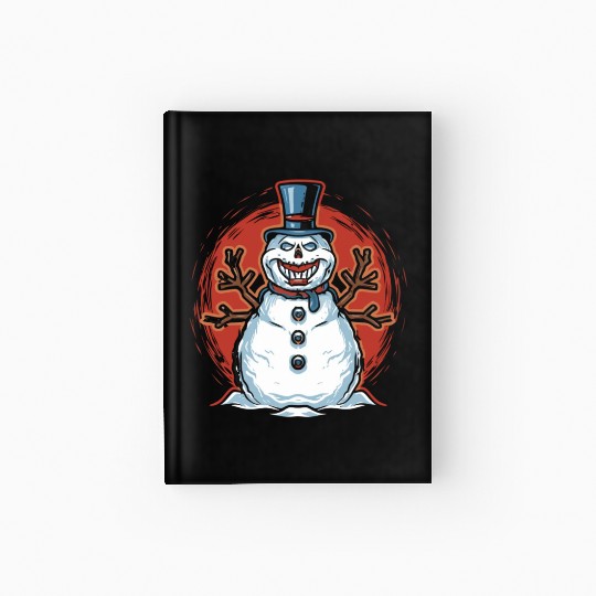 frosty snowman creepy Hardcover Journal