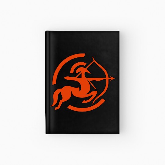 Zodiac Sagittarius Arc Icon Minimalistic In Red Hardcover Journal