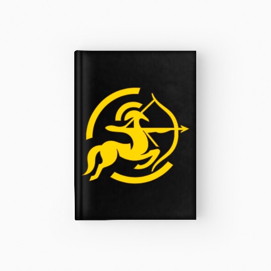 Zodiac Sagittarius Arc Icon Minimalistic Gold Hardcover Journal