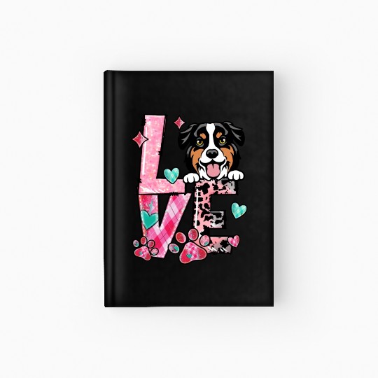 Australian Shephard Dog I Love My Dog Valentines D Hardcover Journal