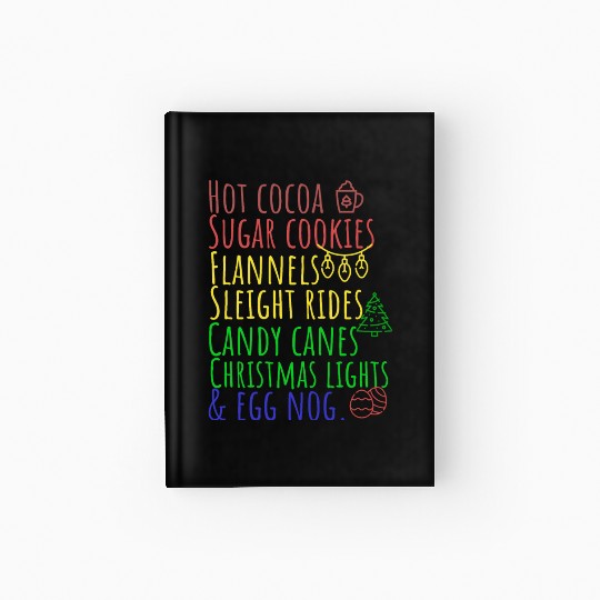Hot cocoa sugar cookies Christmas lights Hardcover Journal