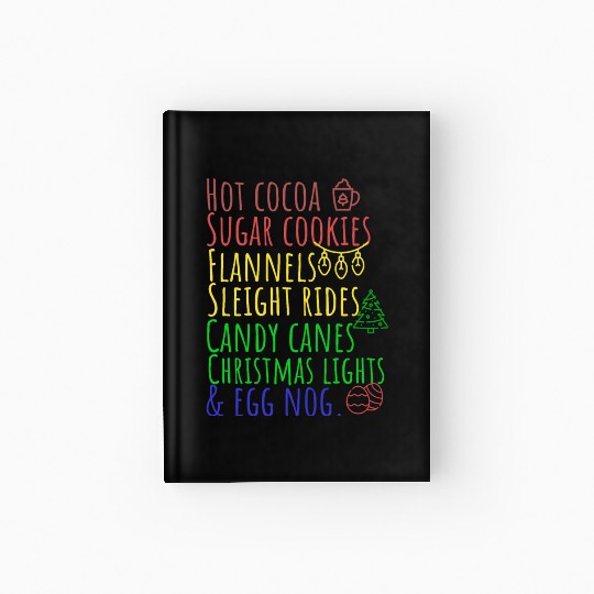 Hot cocoa sugar cookies Christmas lights Hardcover Journal