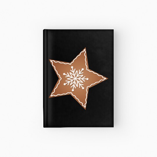 beautiful gingerbread star for Christmas Hardcover Journal