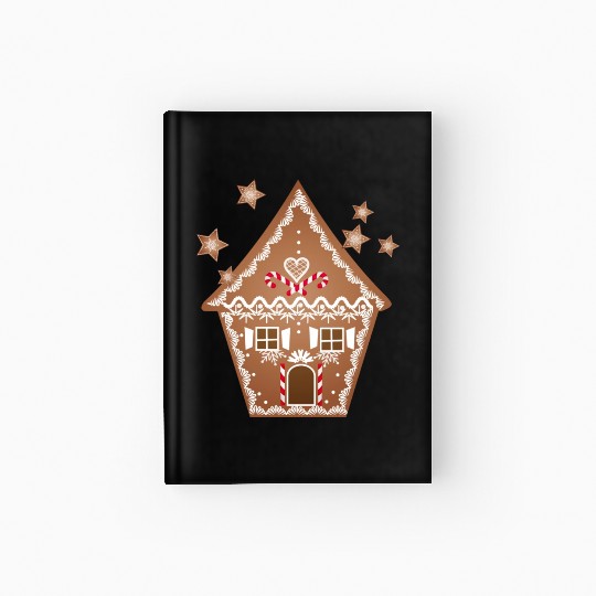 Cookies and gingerbread house for Christmas Hardcover Journal