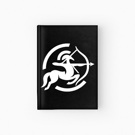 Zodiac Sagittarius Arc Icon Minimalistic White Hardcover Journal