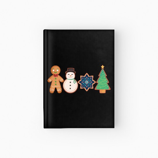 Christmas Gingerbread Cookie Hardcover Journal