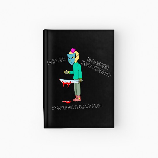 Just Kidding Killer Horror Retro Cartoon Character Hardcover Journal