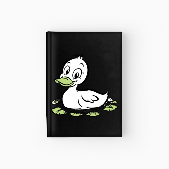 Cute duck swimming in a swamp Hardcover Journal