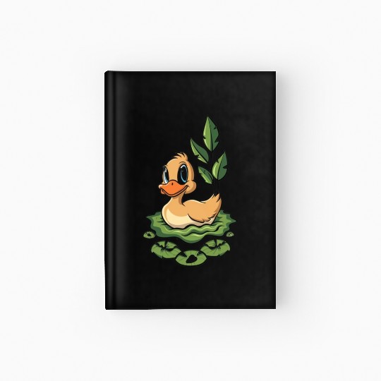 cute duck swimming in a swamp Hardcover Journal