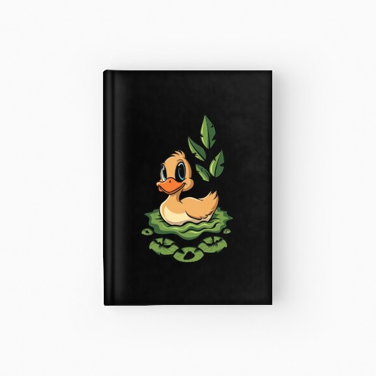 cute duck swimming in a swamp Hardcover Journal