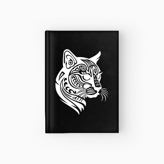 Cat Tattoo Artistry Unleashed in White Hardcover Journal