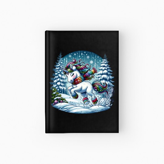 Unicorn in a Winter Wonderland Hardcover Journal