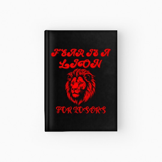 Defeating Fear with Courageous Lion Graphic. Hardcover Journal
