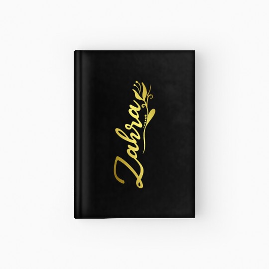 Zahra Name Faux Gold Tulip Flourish Hardcover Journal
