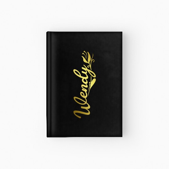 Wendy Name Faux Gold Tulip Flourish Hardcover Journal