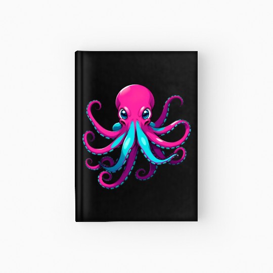A Cartoonish Octopus in a Playful Pose Hardcover Journal