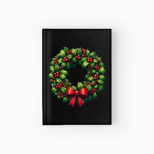 Festive Foliage: Classic Christmas Wreath Hardcover Journal