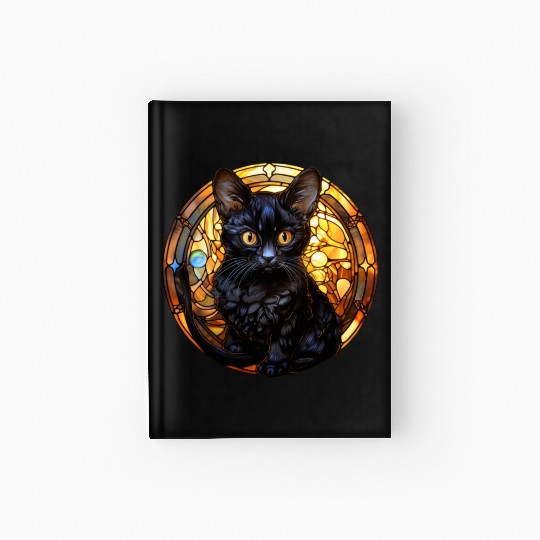 Bombay kitten in stained glass Hardcover Journal