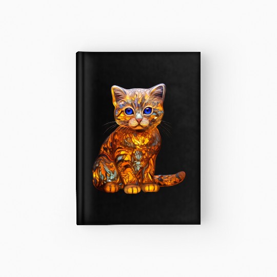 Stained Glass Scottish Fold kitten Hardcover Journal