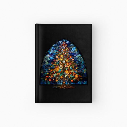 Stained Glass Christmas Tree Hardcover Journal