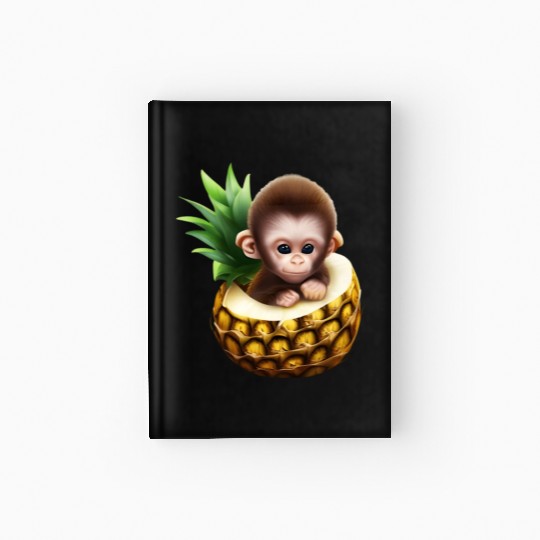 Tropical Eapple Monkey Hardcover Journal