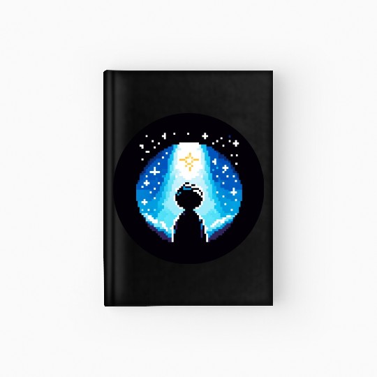 Digital Night Sky - 8-Bit Childhood Dreams Hardcover Journal