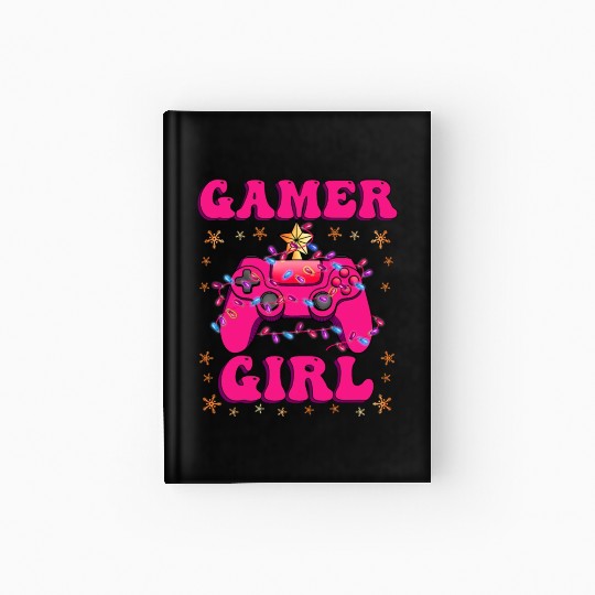 Gamer Girl Christmas Gamer Video Game X-Mas Hardcover Journal