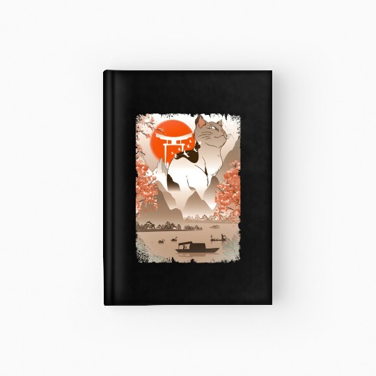 001867 Japanese Cat Mountain Fisher Lake Hardcover Journal