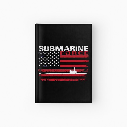 Submarine Force Usa Flag White Stars Hardcover Journal