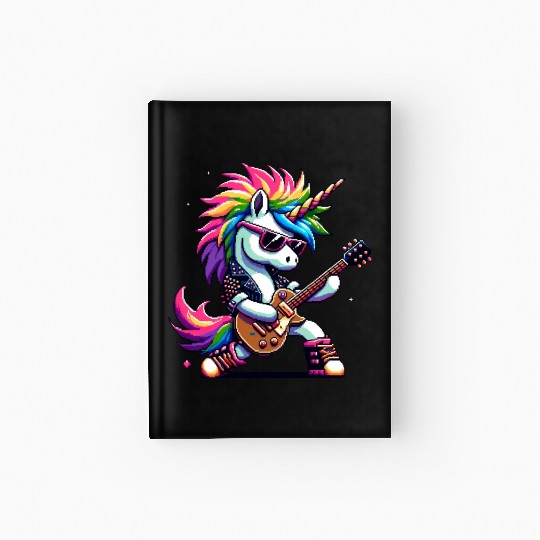 Pixel Punk Rock Unicorn Hardcover Journal