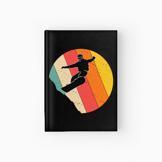 Vintage Sunset Snowboarding Gift For Snowboarders Hardcover Journal