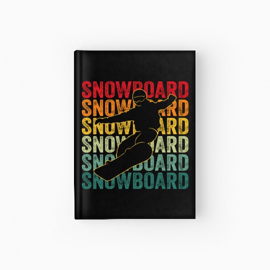Retro Vintage Snowboarding Gift For Snowboarders Hardcover Journal