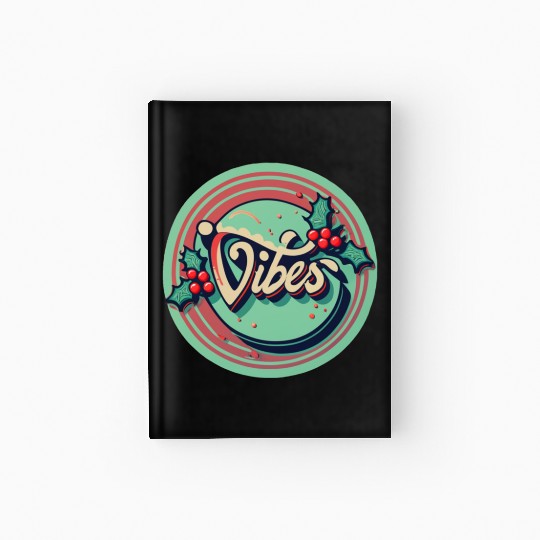 Xmas vibes vintage style design Hardcover Journal