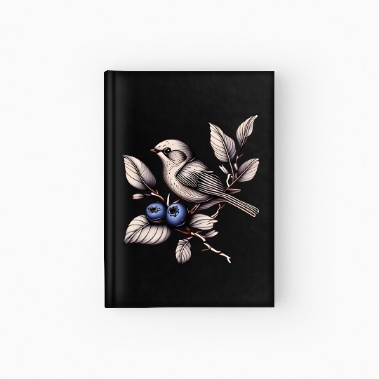 Bird on a Blueberry Branch Hardcover Journal