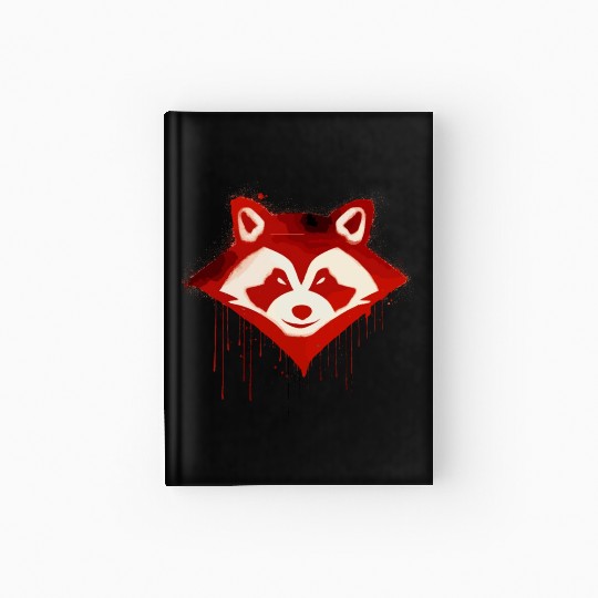 Cool raccoon street art Hardcover Journal