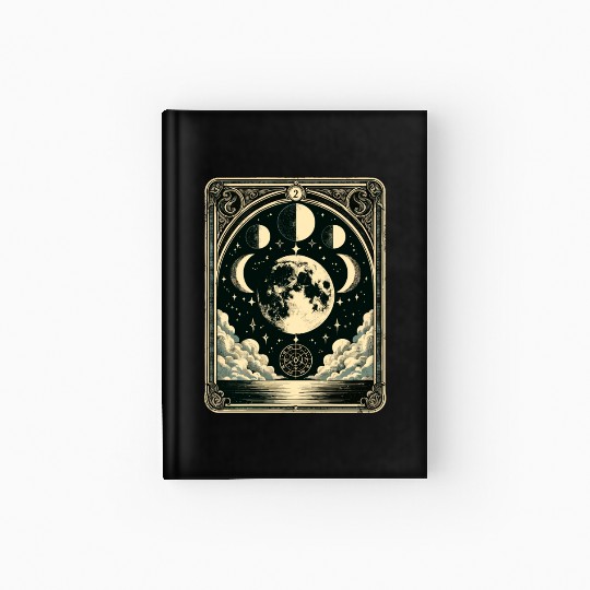 Tarot Card Vintage Moon Phase Astrology Tarot Hardcover Journal
