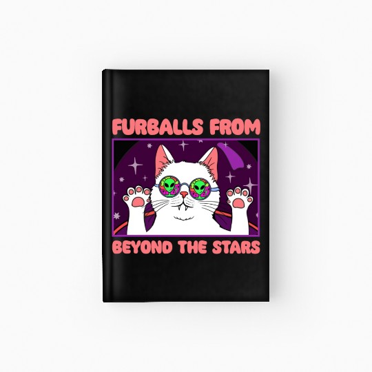 Cat Alien, Aliens, UFO, UAP, Space Unknown Flight Hardcover Journal