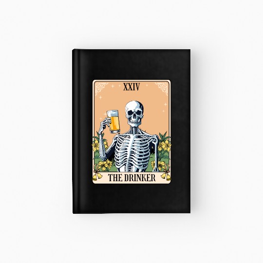 Funny Tarot Card Craft Beer Alcohol Hardcover Journal