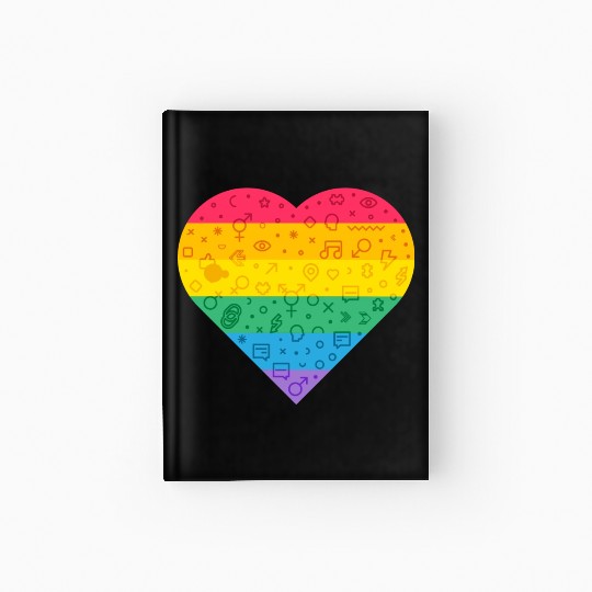 Rainbow Heart Hardcover Journal
